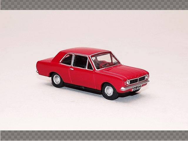 red OxFord 1:76 Ready-made Ford Cortina MKII Model Car 